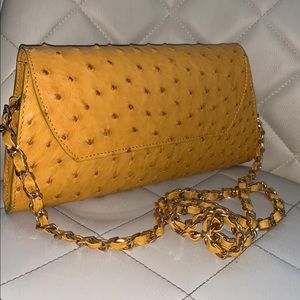100% Ostrich Clutch with Chain